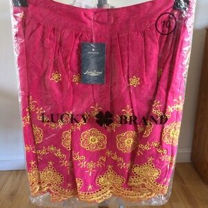 Lucky Brand Embroidered Pink Skirt, S (10)